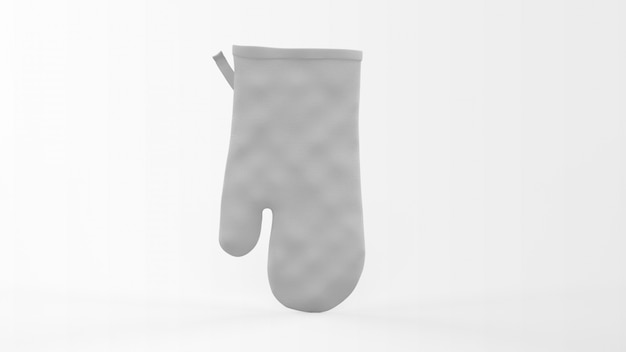 realistic kitchen mitt isolated on white