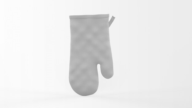 realistic kitchen mitt isolated on white