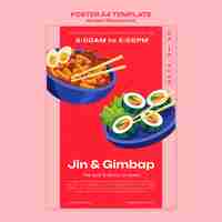 Free PSD realistic korean restaurant poster template