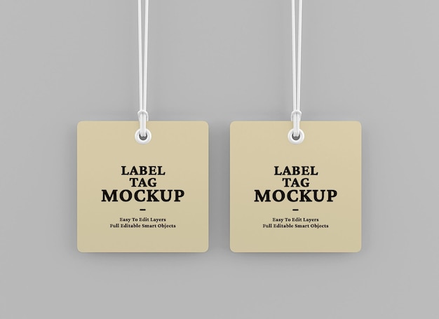 Realistic label tag mockup design Premium Psd