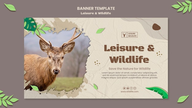 Free PSD realistic leisure and wildlife template