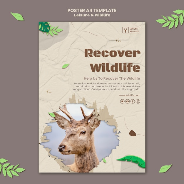 Free PSD realistic leisure and wildlife template