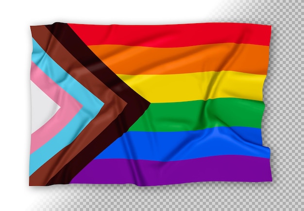 Free PSD realistic lgtbiq pride flag