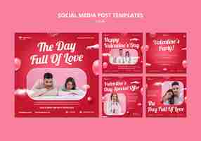 Free PSD realistic love celebration instagram posts