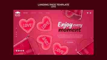 Free PSD realistic love template design