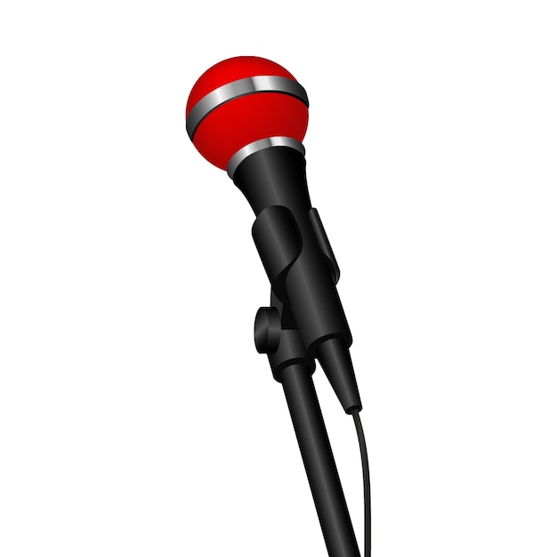 Realistic Microphone Illustration – Free PSD Template Download