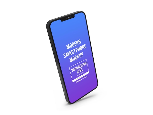 Realistic modern smartphone mockup template isolated