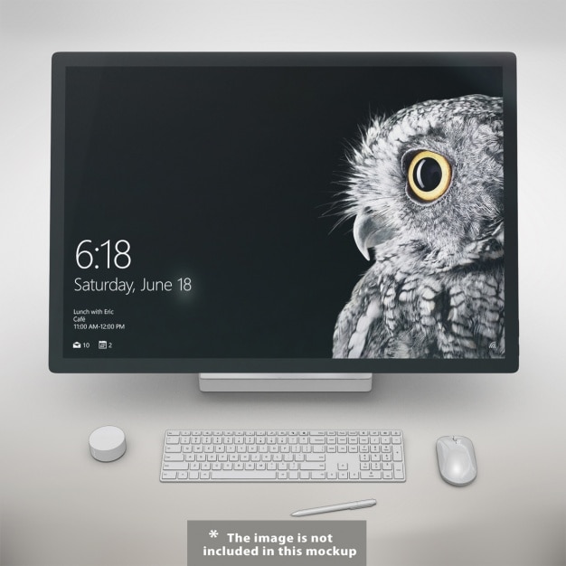 Free PSD realistic monitor presentation