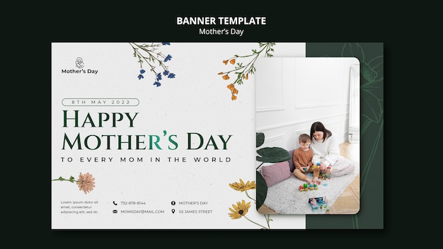 Free PSD realistic mother's day design template