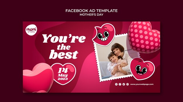 Free PSD realistic mother's day facebook template