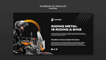 PSD gratuito modello di facebook di affari di moto realistico