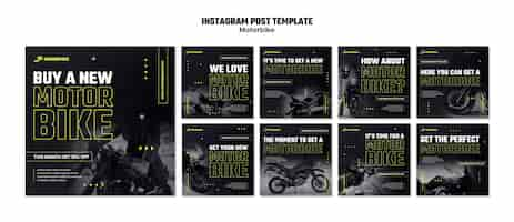 Free PSD realistic motorbike business instagram post