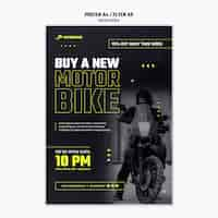 Free PSD realistic motorbike business poster