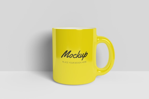 Realistic mug mockup design isolated