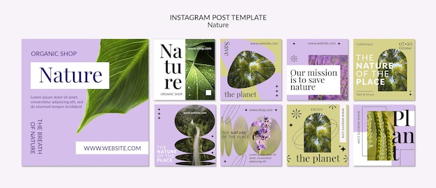 Free PSD realistic nature instagram posts