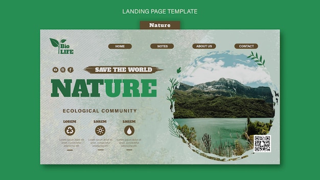 Free PSD realistic nature template design