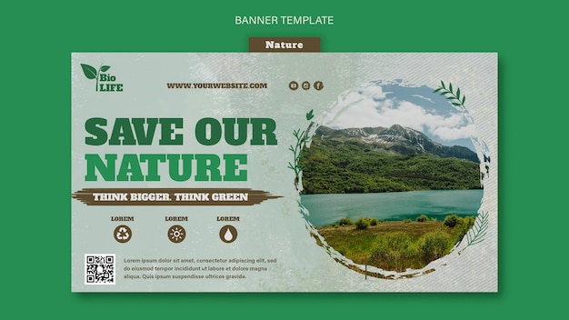 Free PSD realistic nature template design