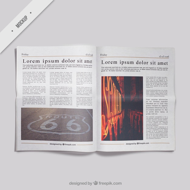 Realistic newspaper mockup