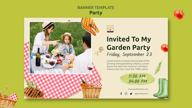 Free PSD realistic party banner template design