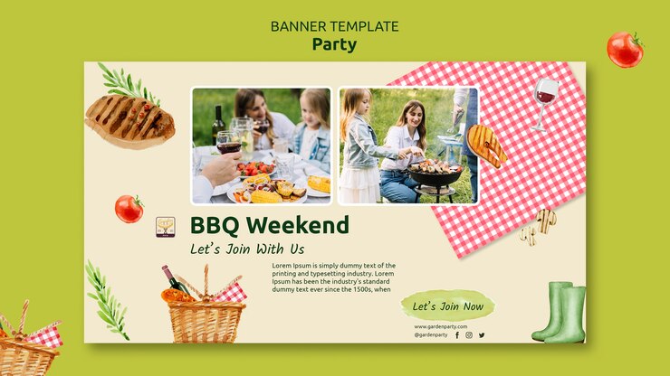 Free PSD realistic party banner template design