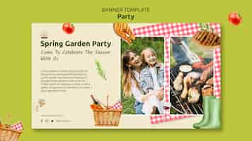 Free PSD realistic party banner template design