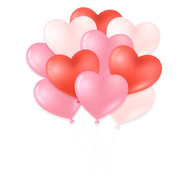 Free PSD realistic pink and red hearts background