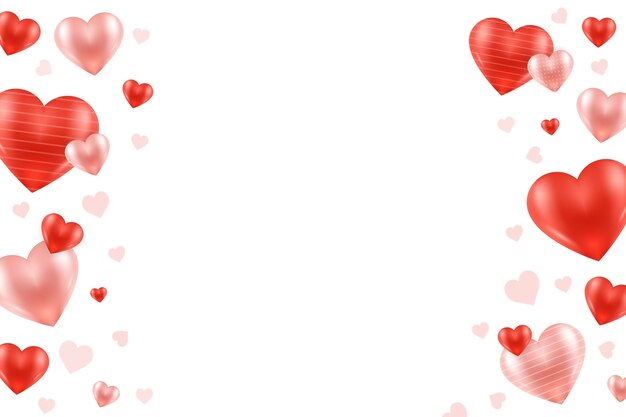 realistic pink and red hearts background