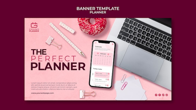 Free PSD realistic planner template