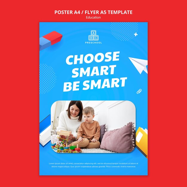 Realistic poster education template