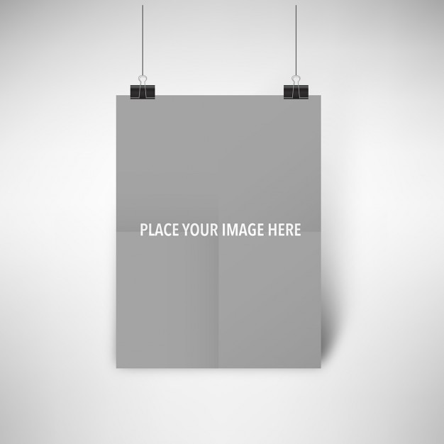 Free PSD realistic poster mock up