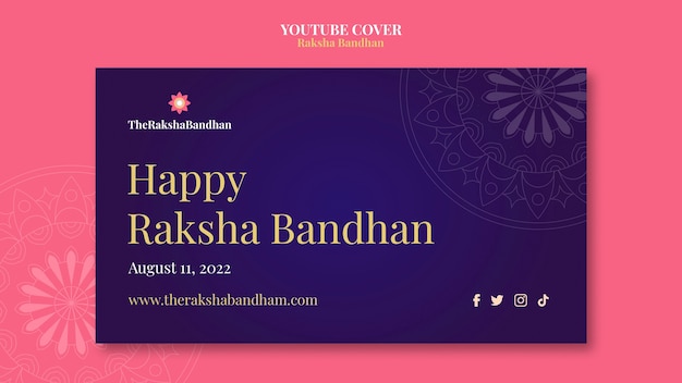 Realistic raksha youtube thumbnail design template