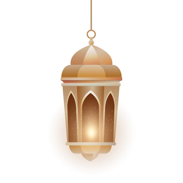 Free PSD realistic ramadan lantern illustration design