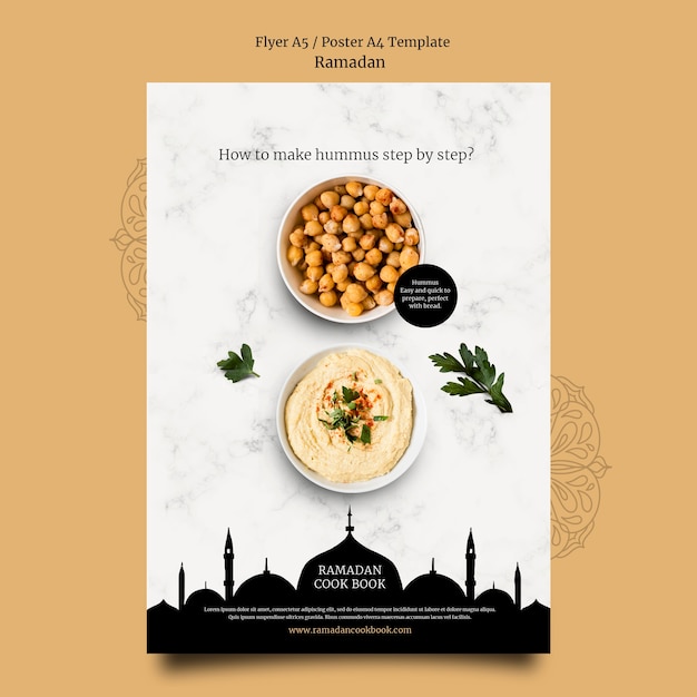 Free PSD realistic ramadan template