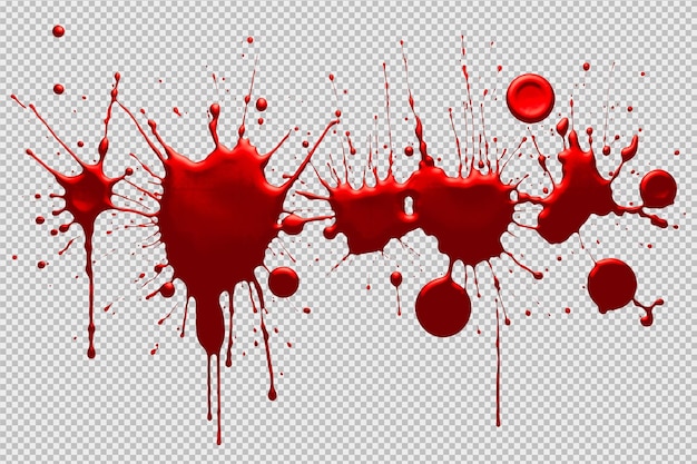 Free PSD realistic red paint splash isolated on transparent background