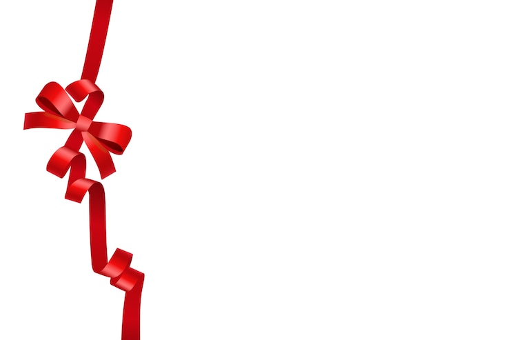 Free PSD realistic red ribbon isolated