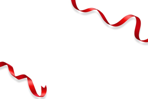 Realistic red ribbon isolated