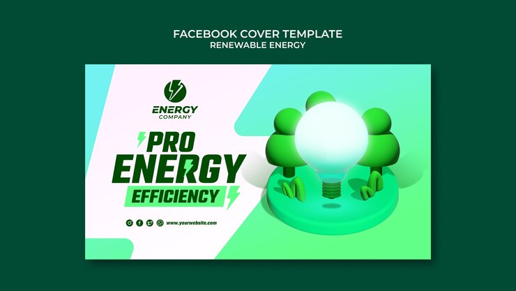 Free PSD realistic renewable energy facebook cover