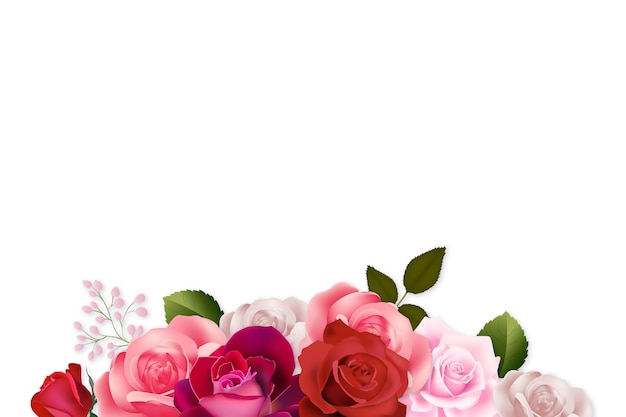 Realistic roses border illustration