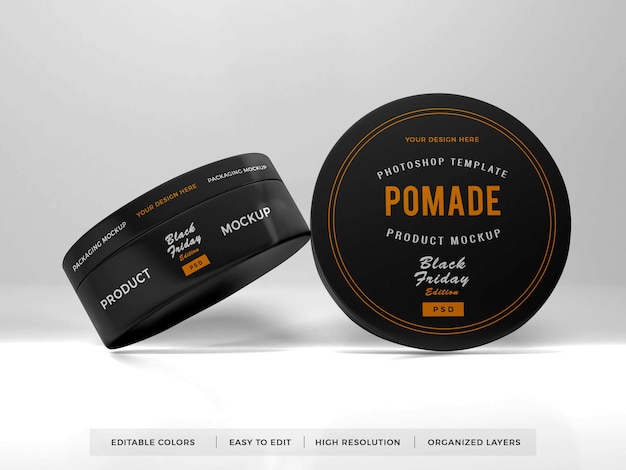 Download Premium PSD | Realistic round box packaging mockup