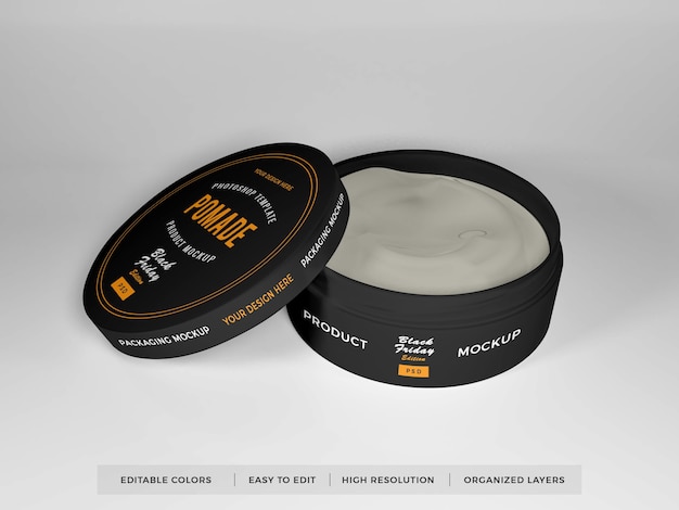 Download Premium PSD | Realistic round box packaging mockup