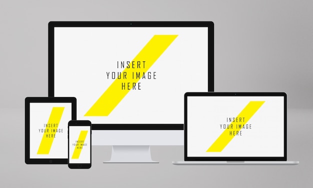 Realistic Screen Collection Mockup – Free PSD Templates Download