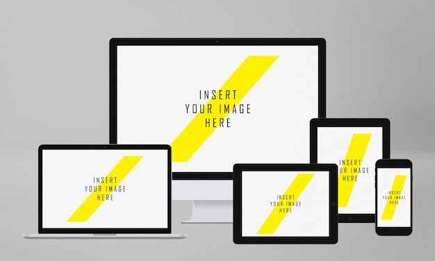 Realistic screens mock up free PSD download