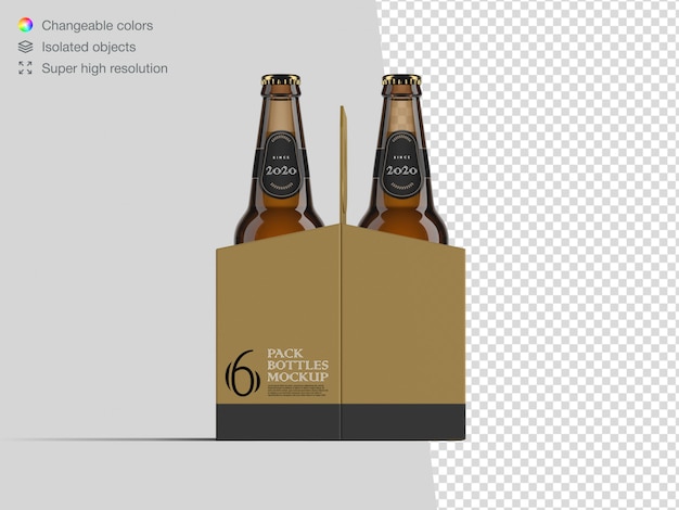 Download Premium Psd Realistic Six Pack Beer Bottle Mockup Template