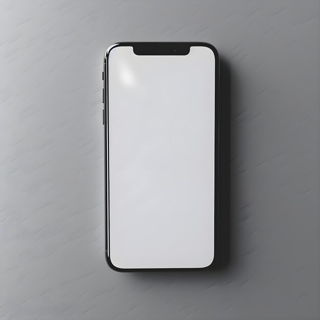 Realistic smartphone mockup on gray background 3d illustration