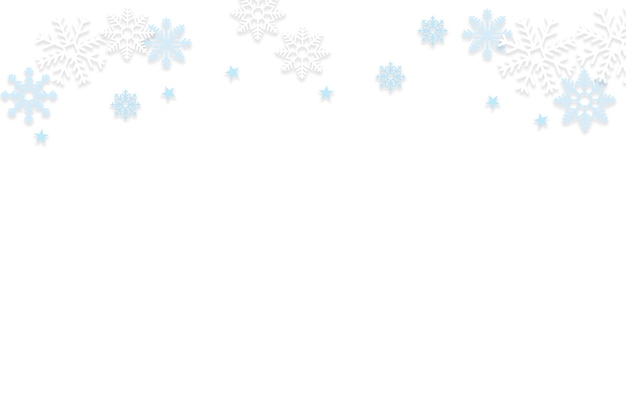 Free PSD realistic snowflakes border design