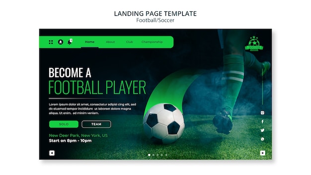 Free PSD realistic soccer template design