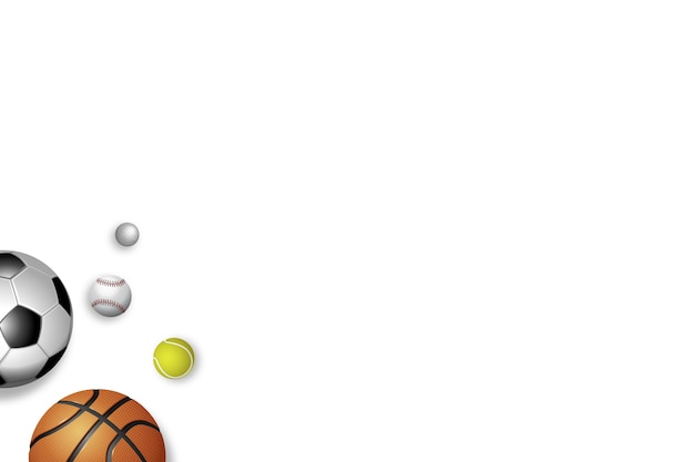 Free PSD realistic sports balls frame element