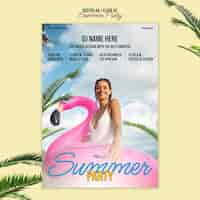 Free PSD realistic summer party template design