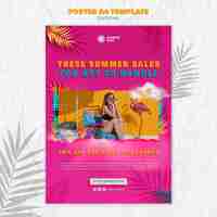 Free PSD realistic summer poster design template