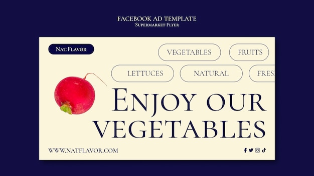 Free PSD realistic supermarket facebook  template